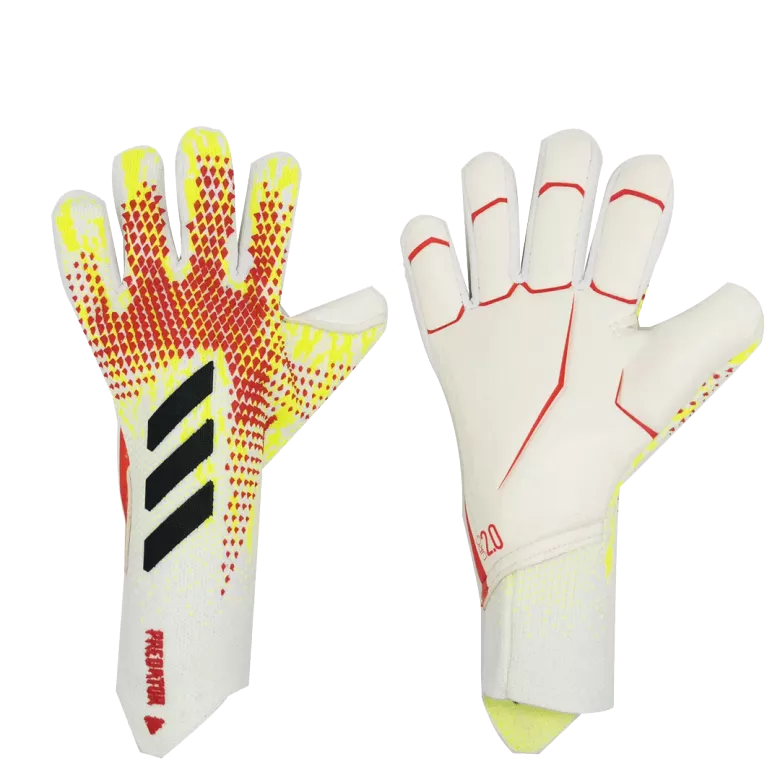 AD White&Yellow Pradetor A12 Goalkeeper Gloves - gojersey