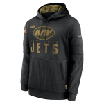 Men's New York Jets Black 2020 Salute to Service Sideline Performance Pullover Hoodie