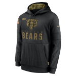 Men's Chicago Bears Black 2020 Salute to Service Sideline Performance Pullover Hoodie