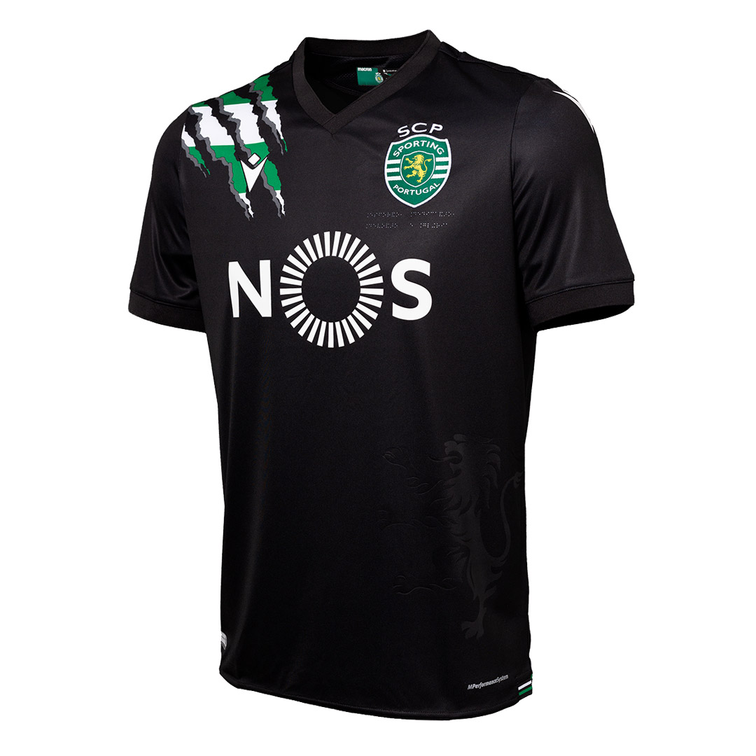 20/21 Sporting Lisbon Away Black Soccer Jerseys Shirt Sporting CP