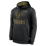 Men's Houston Texans Black 2020 Salute to Service Sideline Performance Pullover Hoodie