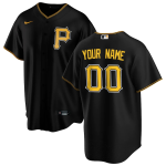 Men's Pittsburgh Pirates Nike Black Alternate 2020 Replica Custom Jersey