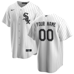 Men's Chicago White Sox Nike White Black Home 2020 Replica Custom Jersey