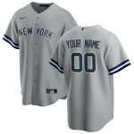 Men's New York Yankees Nike Gray Road 2020 Replica Custom Jersey