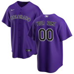 Men's Colorado Rockies Nike Purple 2020 Alternate Replica Custom Jersey