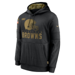 Men's Cleveland Browns Black 2020 Salute to Service Sideline Performance Pullover Hoodie