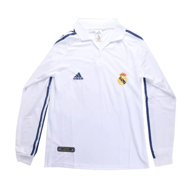 Real Madrid Home Jersey Retro 2001/02 - Long Sleeve - gojersey