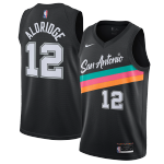 San Antonio Spurs Aldridge #12 NBA Jersey Swingman 2021 Nike - Black - City
