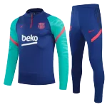 Barcelona Sweat Shirt Kit (Top+Pants) 2021/22 - Blue&Green Kid - goaljerseys