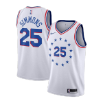 Philadelphia 76ers Ben Simmons #25 NBA Jersey Swingman Nike - White - City