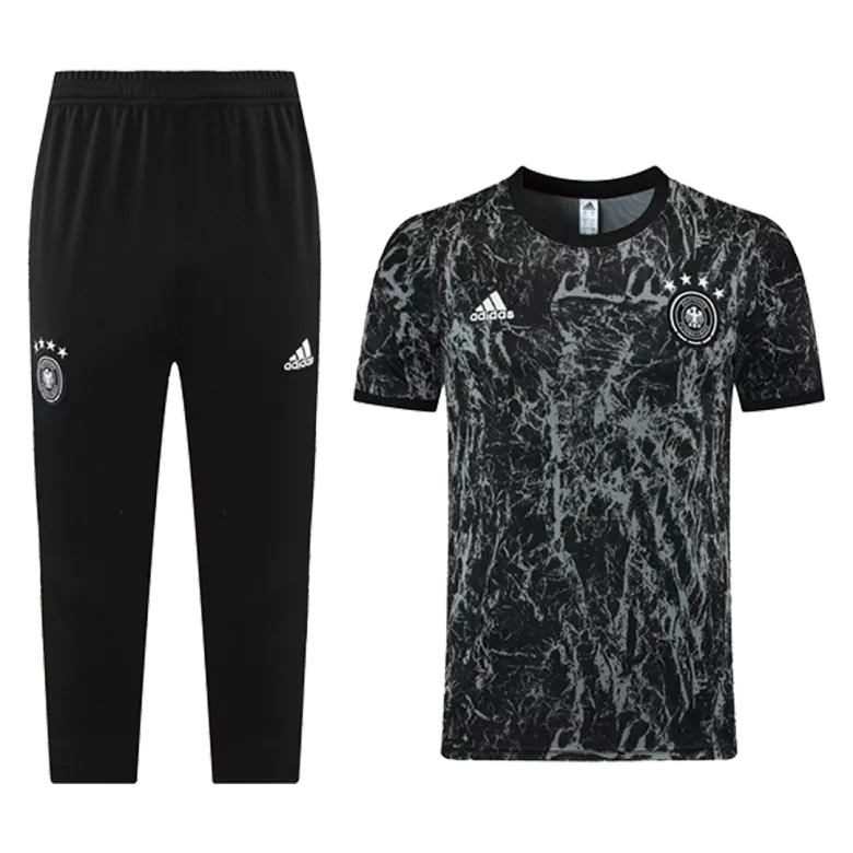 Germany Training Kit(Jersey+3/4 Pants) 2021/22 - Black - gojersey