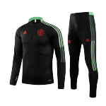 Manchester United Sweat Shirt Kit 2021/22 - Black&Green Kid (Top+Pants)