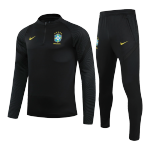 Brazil Sweat Shirt Kit 2021/22 - Black Kid (Top+Pants)