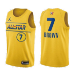 All Star Jaylen Brown #7 NBA Jersey 2021 Jordan Yellow