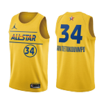 All Star Giannis Antetokounmpo #34 NBA Jersey 2021 Jordan Yellow