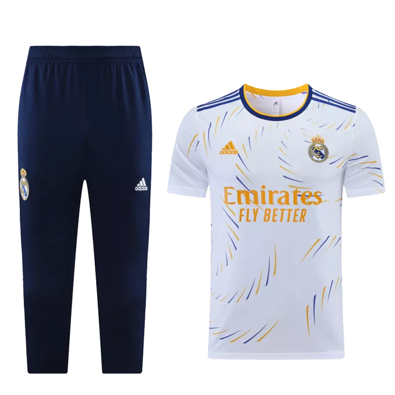 Real Madrid Training Kit 2021/22 - White (Top+3/4Pants) - gojersey