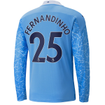 Manchester City FERNANDINHO #25 Home Jersey 2020/21 - Long Sleeve