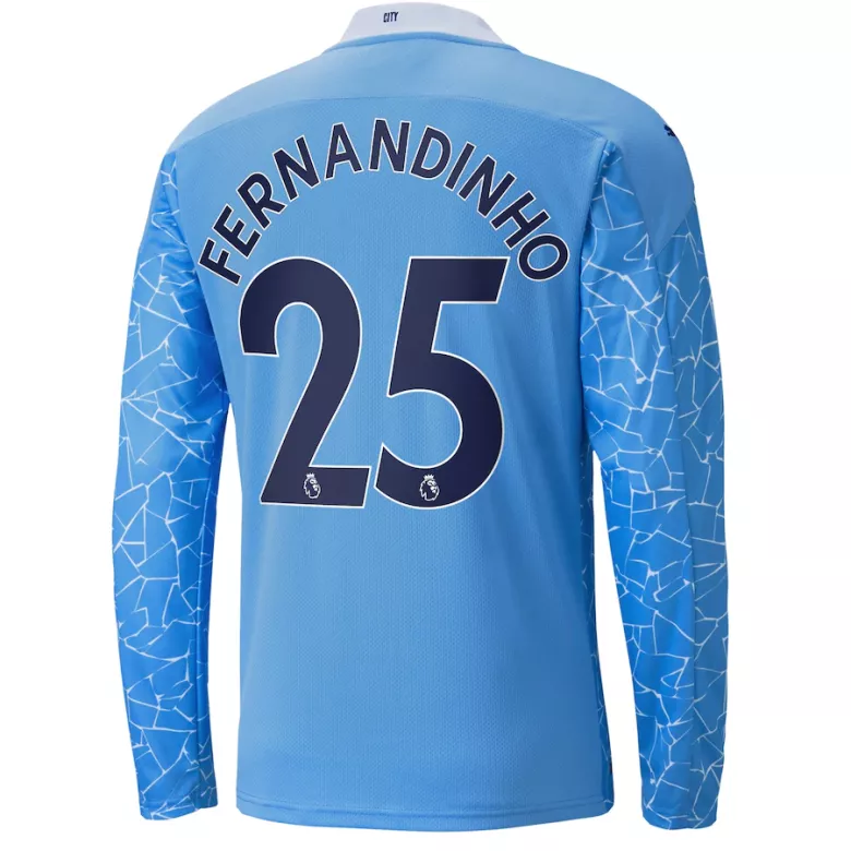 Manchester City FERNANDINHO #25 Home Jersey 2020/21 - Long Sleeve - gojersey
