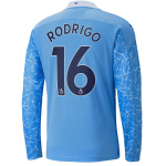 Manchester City RODRIGO #16 Home Jersey 2020/21 - Long Sleeve