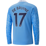 Manchester City DE BRUYNE #17 Home Jersey 2020/21 - Long Sleeve
