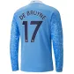 Manchester City DE BRUYNE #17 Home Jersey 2020/21 - Long Sleeve - goaljerseys
