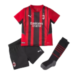 AC Milan Home Jersey Kit 2021/22 Kids(Jersey+Shorts+Socks)