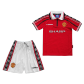 Manchester United Home Jersey Kit Retro 1998 Kids(Jersey+Shorts)