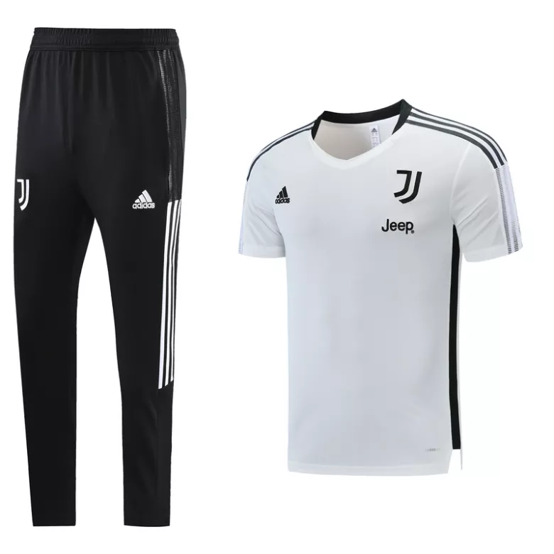Juventus Training Kit 2021/22 - White&Black(Top+Pants) - gojersey