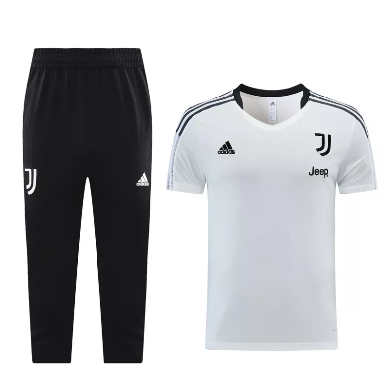 Juventus Training Kit 2021/22 - White&Black(Top+3/4Pants) - gojersey