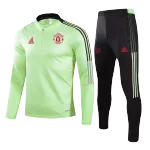 Manchester United Sweatshirt Kit 2021/22 - Kid Green&Black (Top+Pants) - goaljerseys