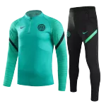 Inter Milan Sweatshirt Kit 2021/22 - Kid Green&Black (Top+Pants) - goaljerseys