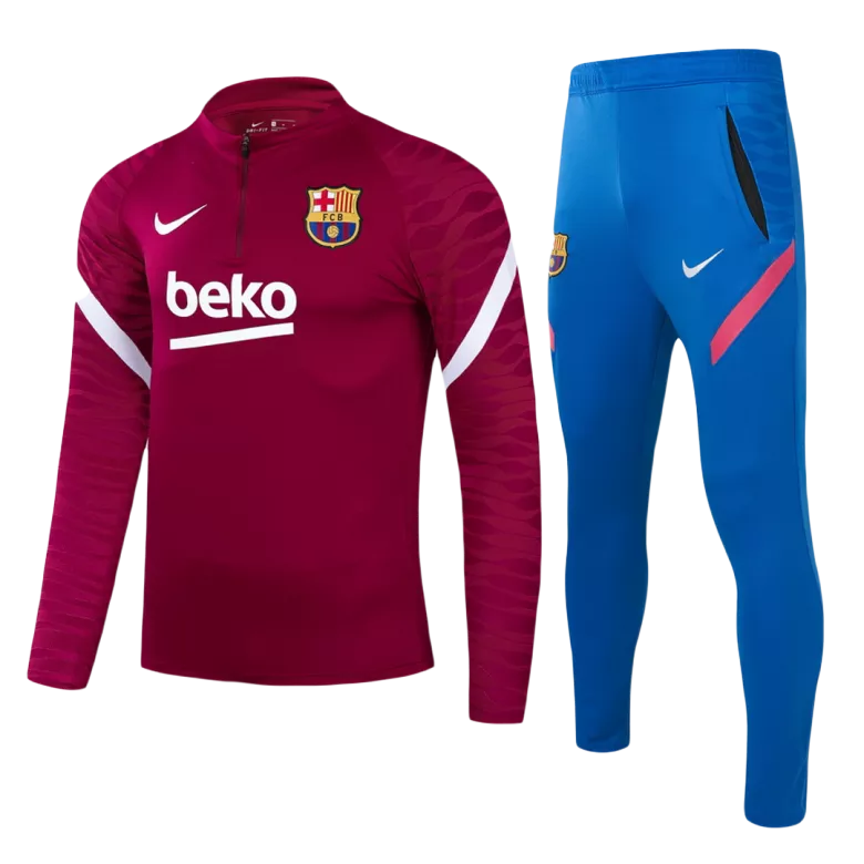 Barcelona Sweatshirt Kit 2021/22 - Kid Red&Blue (Top+Pants) - gojersey