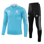 Real Madrid Sweatshirt Kit 2021/22 - Kid Blue&Black (Top+Pants)
