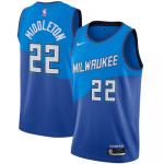 Milwaukee Bucks Khris Middleton #22 NBA Jersey Swingman 2020/21 Nike Blue - City