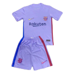 Barcelona Away Jersey Kit 2021/22 Kids(Jersey+Shorts)