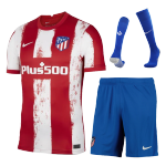 Atletico Madrid Home Jersey Kit 2021/22(Jersey+Shorts+Socks)