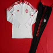 Manchester United Sweatshirt Kit 2021/22 - White (Top+Pants) - goaljerseys