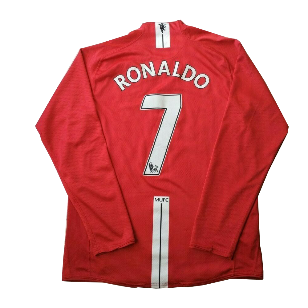 RONALDO #7 2007-08 M Utd Home Red Retro Jersey UCL Version