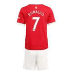 Manchester United RONALDO #7 Home Jersey Kit 2021/22 Kids(Jersey+Shorts) - goaljerseys