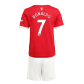 Manchester United RONALDO #7 Home Jersey Kit 2021/22 Kids(Jersey+Shorts)