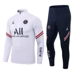 PSG Sweatshirt Kit 2021/22 - White (Top+Pants) - goaljerseys