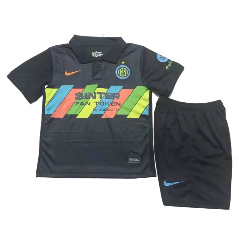 Inter Milan Third Away Jersey Kit 2021/22 Kids(Jersey+Shorts) - gojersey