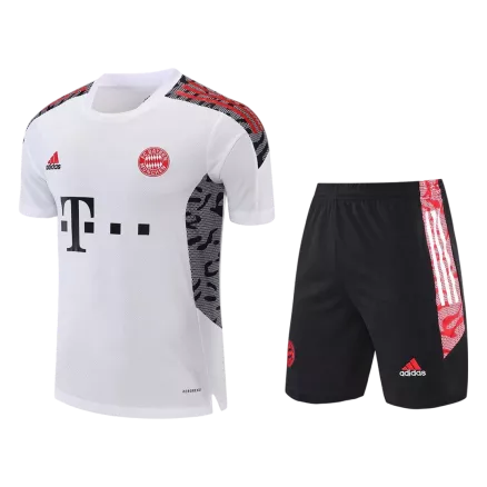 Bayern Munich Training Kit 2021/22 - White (Jersey+Shorts) - gojerseys