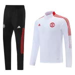 Manchester United Sweatshirt Kit 2021/22 - White (Top+Pants) - goaljerseys