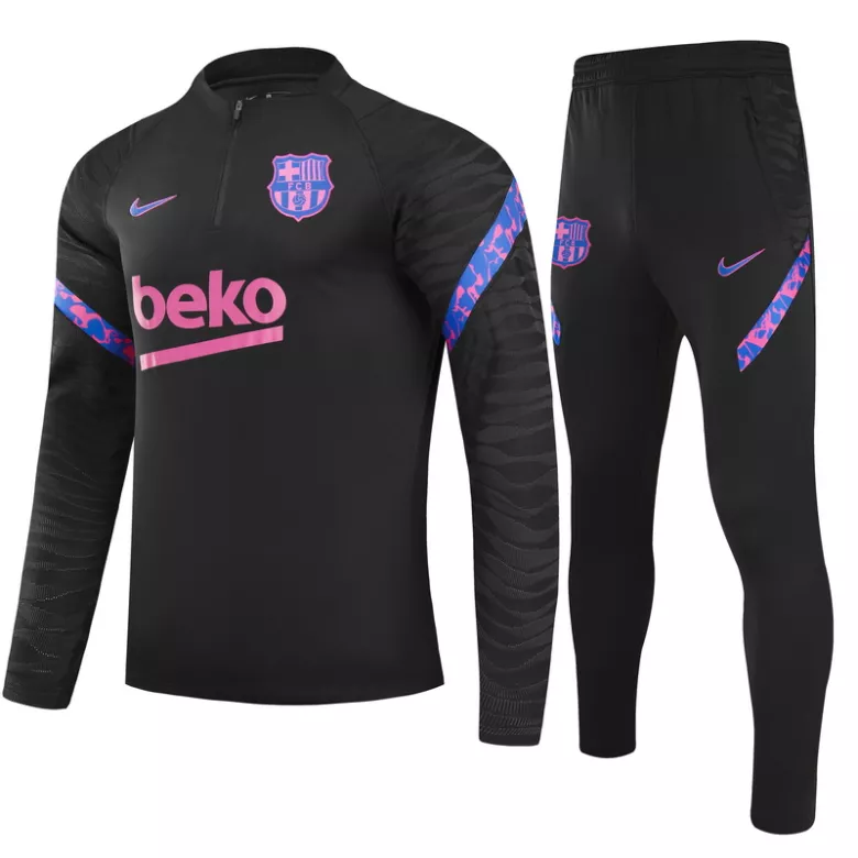 Barcelona Sweatshirt Kit 2021/22 - Kid Black (Top+Pants) - gojersey