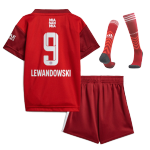 Bayern Munich LEWANDOWSKI #9 Home Jersey Kit 2021/22 Kids(Jersey+Shorts+Socks)