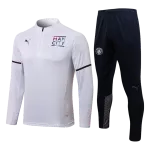 Manchester City Sweatshirt Kit 2021/22 - White (Top+Pants) - goaljerseys