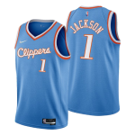 Los Angeles Clippers Reggie Jackson #1 NBA Jersey Swingman 2021 Nike Blue - City