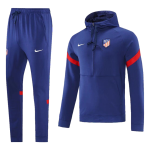 Atletico Madrid Hoodie Sweatshirt Kit 2021/22 - Blue (Top+Pants)