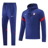 Atletico Madrid Hoodie Sweatshirt Kit 2021/22 - Blue (Top+Pants) - goaljerseys
